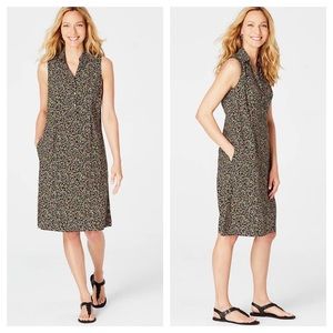 J Jill Sleeveless Floral Shirtdress L-TALL NWT